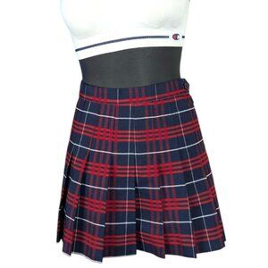 American Apparel Plaid Pleated Mini Skirt